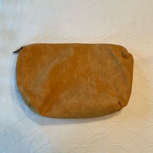 Caramel Suede bag / makeup bag